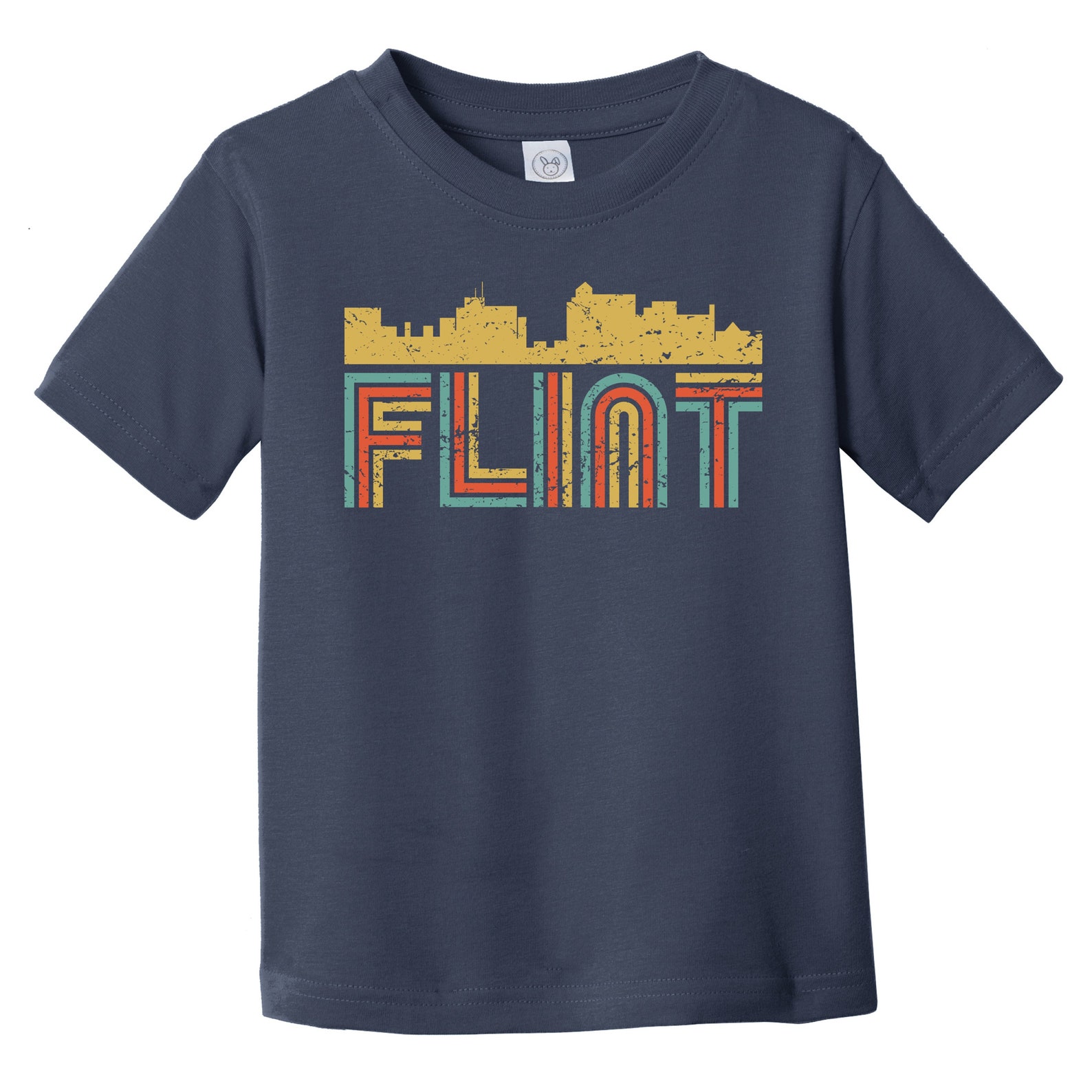 Flint Toddler Shirt Retro Style Flint Michigan Skyline Etsy
