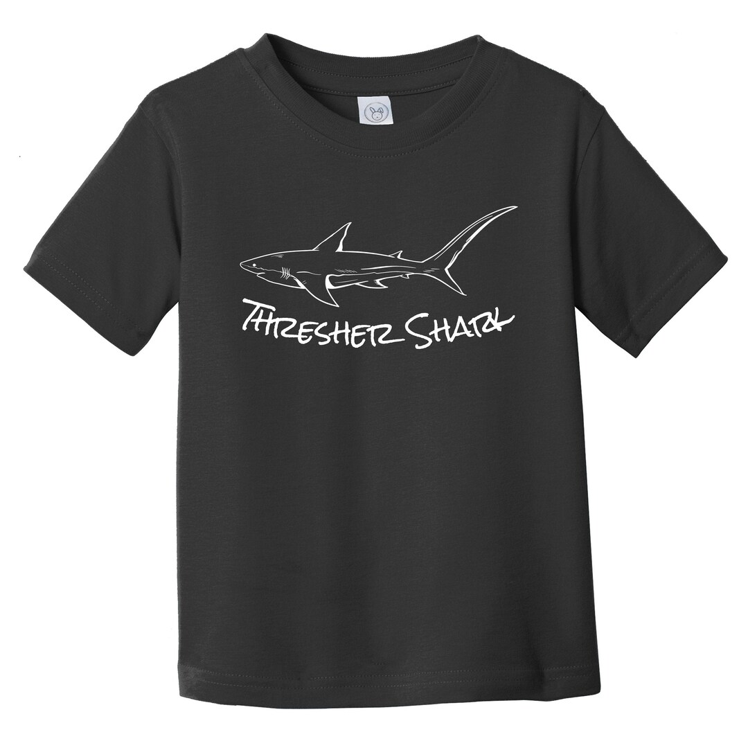 Toddler Shark Shirt Thresher Shark Sketch Cool Shark Youth Etsy