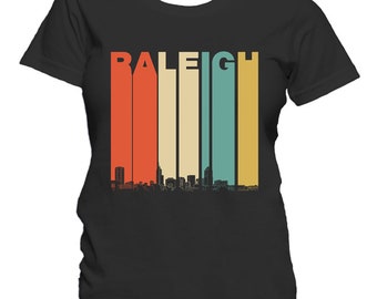Women's Raleigh Shirt - Vintage 1970's Style Raleigh North Carolina Skyline Women's T-Shirt by Really Awesome Shirts