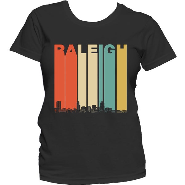 Women's Raleigh Shirt - Vintage 1970's Style Raleigh North Carolina Skyline Women's T-Shirt by Really Awesome Shirts