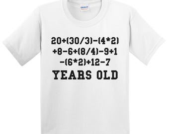 11th Birthday Shirt, 11 Years Old Math Equation T-Shirt, Funny 11th Birthday Gift for Kids