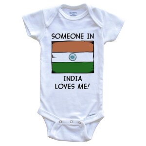 Someone In India Loves Me Indian Flag   Baby Bodysuit - One Piece Baby Bodysuit