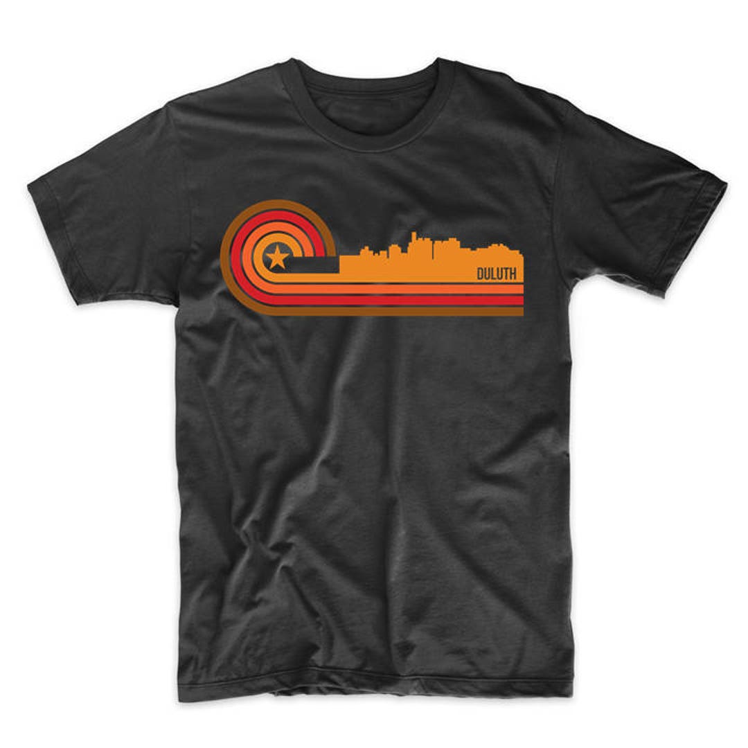 Men's Duluth Shirt Retro Style Duluth Minnesota Skyline Tshirt Duluth