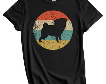 Camiseta Pug - Camiseta Pug Vintage Retrô - Presente para Dono de Pug - Presente para Amante de Pug em Estilo Vintage