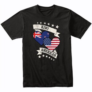 Kiwi American Flag T-Shirt New Zealand Usa America Pride Kiwi American Flag T-Shirt New Zealand Usa America Pride