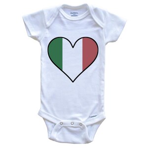Italian Flag Baby Bodysuit - Cute Italian Flag Heart - Italy   Baby Bodysuit