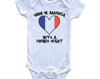 Born In America With Cuban Heart Baby Bodysuit - 100% Cotton Cuban American Onesie