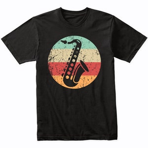 Retro Saxophone Shirt - Men's Musician T-Shirt - Gift for Sax Player - Music Gift