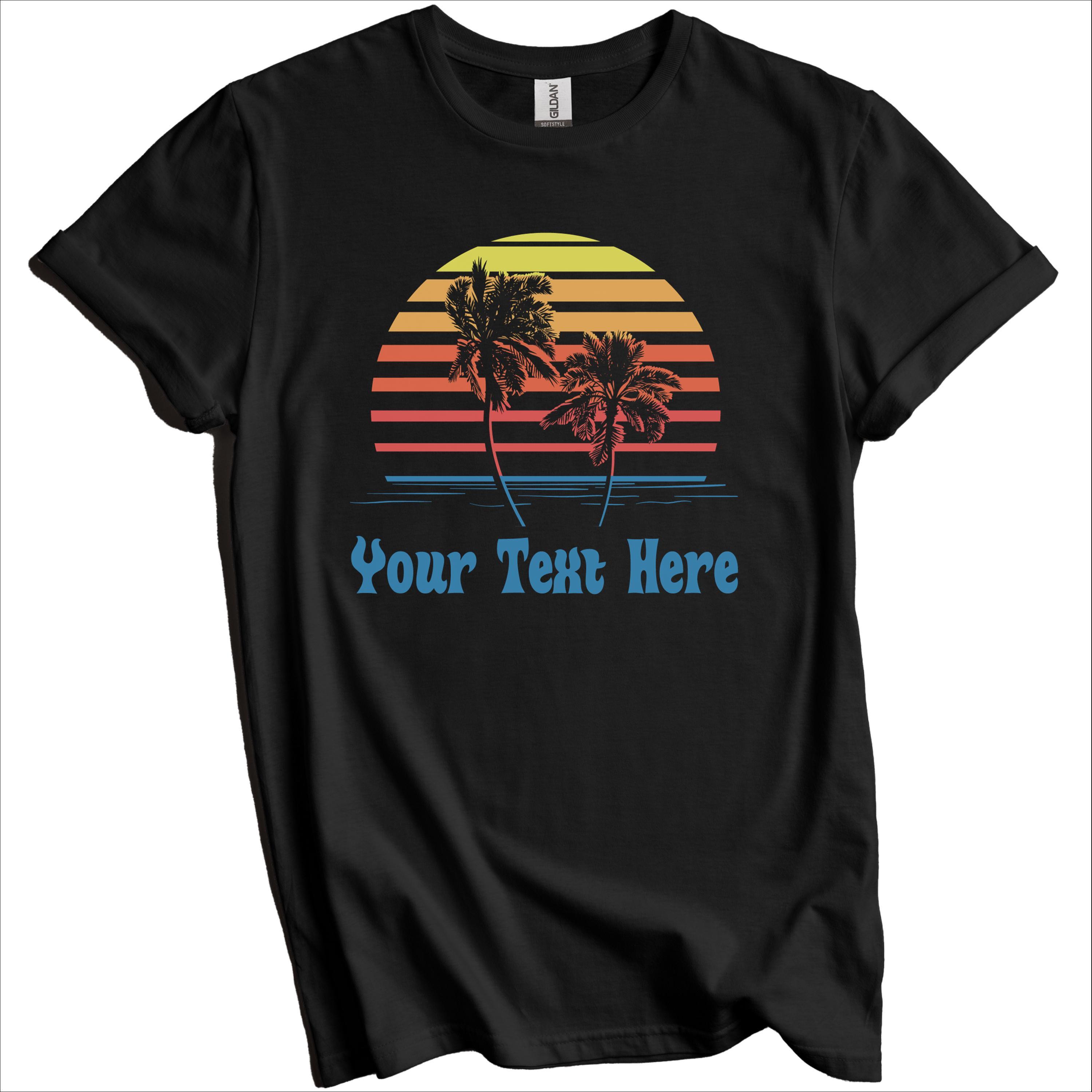 CUSTOM Sunset Palm Trees Beach Vacation T-shirt - Personalize It