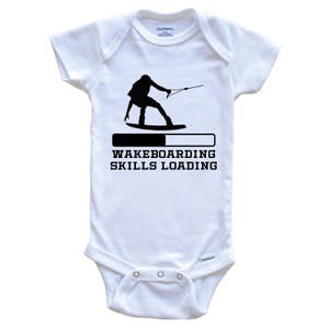 Wakeboarding Skills Loading Baby Bodysuit - Funny Wakeboard Baby One Piece