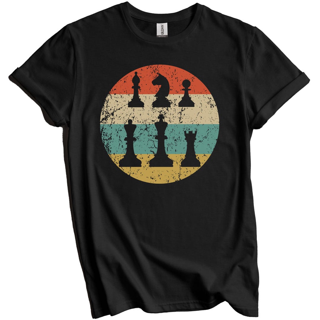 Chess Pattern Shirt Chess Shirt - Chess Player Gift - Retro Chess Pieces Icon T-shirt - Etsy