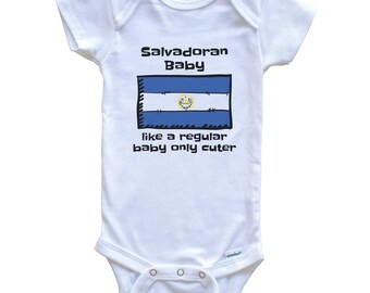 El Salvador Baby wie ein normales Baby Nur niedlicher lustiger El Salvador Flagge Baby Body - Lustiges Babypartygeschenk