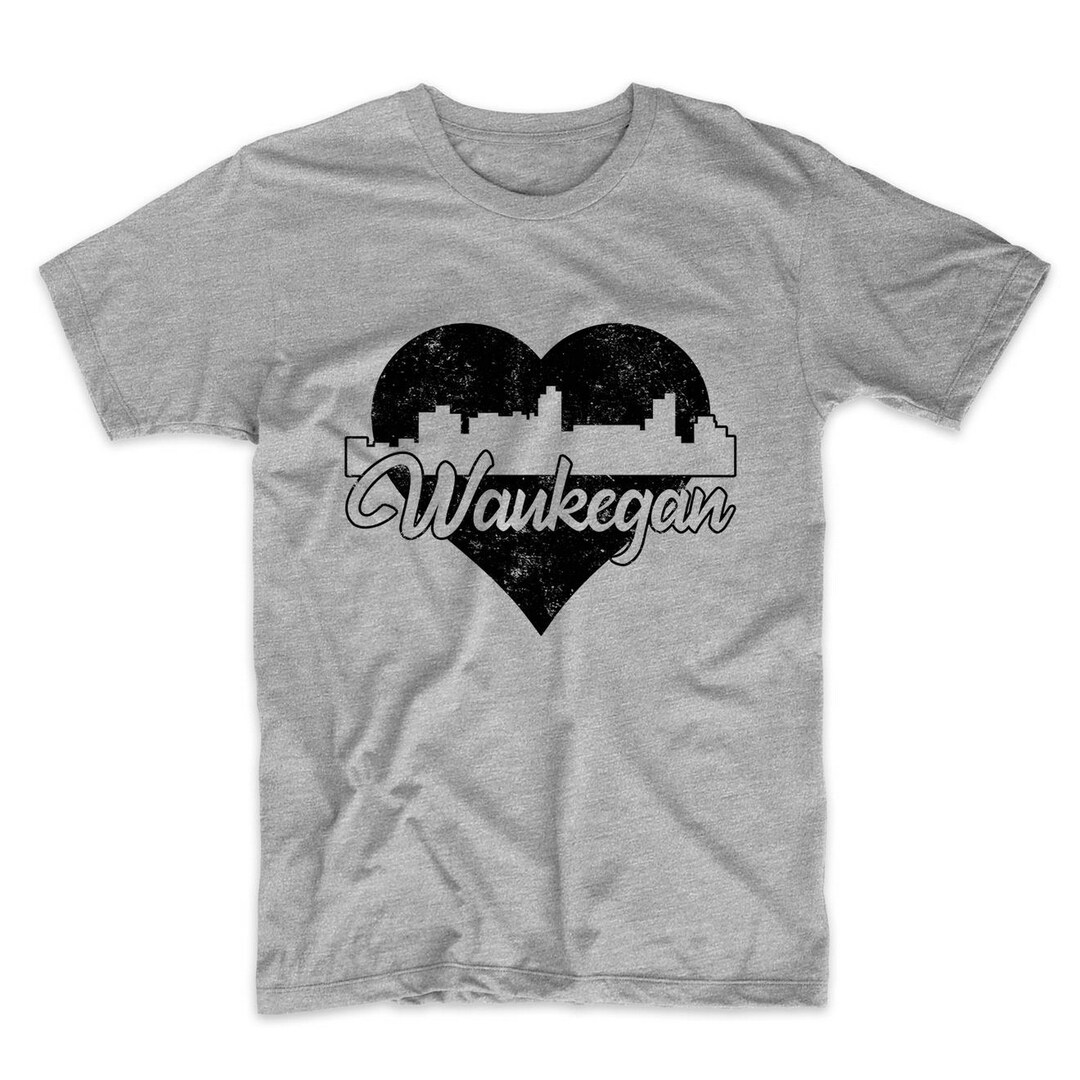 Men's Waukegan Shirt Retro Waukegan Illinois Skyline Etsy