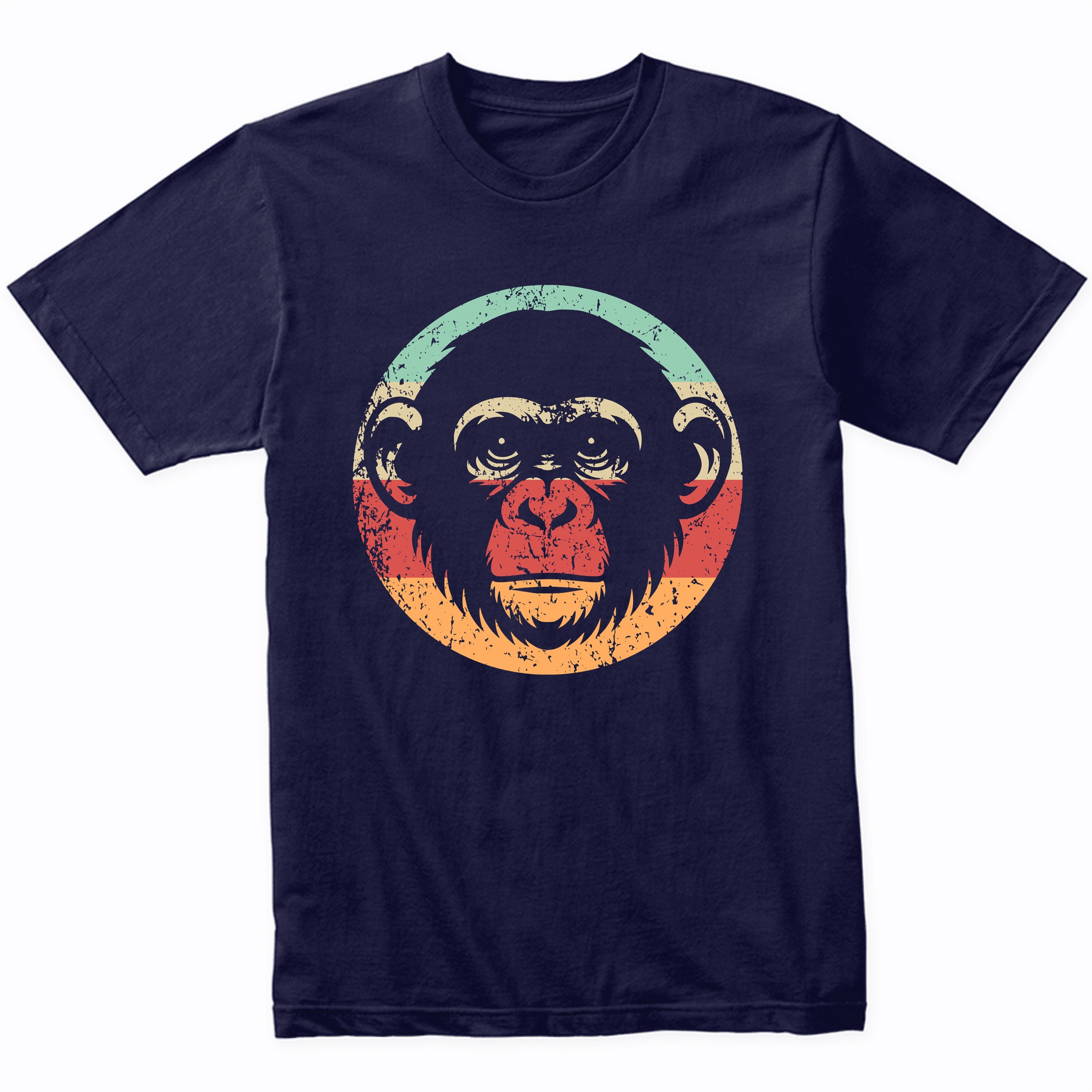 Retro Chimpanzee Shirt - Men's Monkey Chimp Face T-shirt - Gift