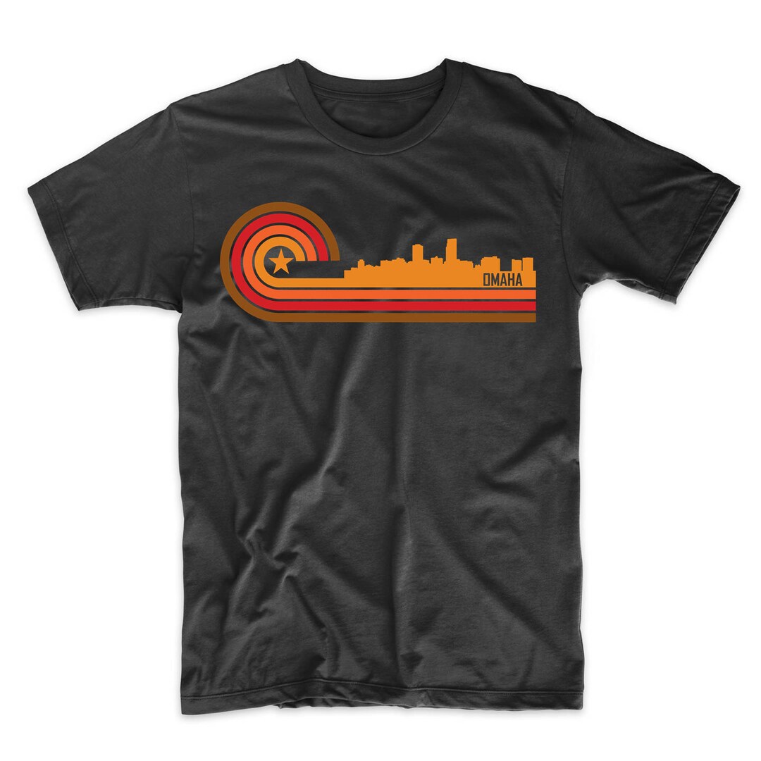 Men's Omaha Shirt Retro Style Omaha Nebraska Skyline Etsy
