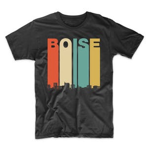 Men&#39;s Boise Shirt - Vintage Retro 1970&#39;s Style Boise Idaho Skyline T-Shirt by Really Awesome Shirts