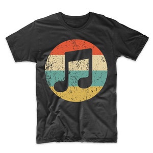 Men's Musician Shirt - Retro Musical Notes Icon T-Shirt - Music Shirt