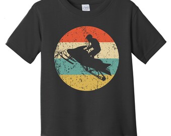 Toddler Snowmobiling Shirt - Retro Snowmobile Icon Toddler T-Shirt