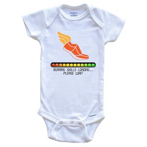 Running   Baby Bodysuit - Running Skills Loading Please Wait Funny Baby One Piece Bodysuit