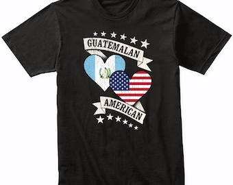 Guatemaltekisches amerikanisches Herz kennzeichnet Guatemala USA T-Shirt - Guatemala Shirt Geschenkidee - Guatemala Flaggen Shirt