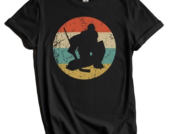 Hockey Goalie Shirt - Goalie Gift - Vintage Retro Hockey Goalie T-Shirt - Hockey Icon Shirt