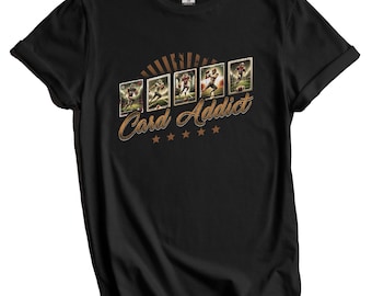 Funny Football Card Collector Gift - Retro Card Addict Shirt - Sports Cards T-Shirt