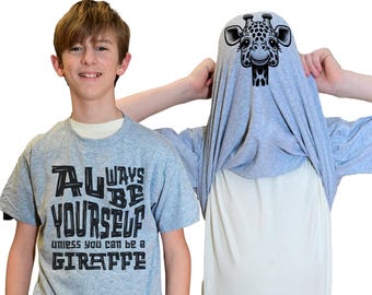 Always Be Yourself Unless You Can Be A Giraffe Flip Shirt - Funny Giraffe Face Flip Tee T-Shirt for Kids and Adults
