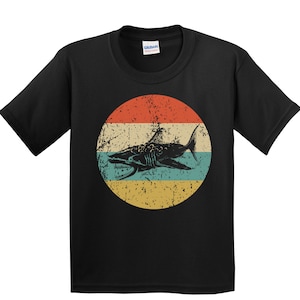 Kids Shark Shirt - Retro Megalodon T-Shirt - Great White Shark Youth Shirt - Kids Megalodon Shirt