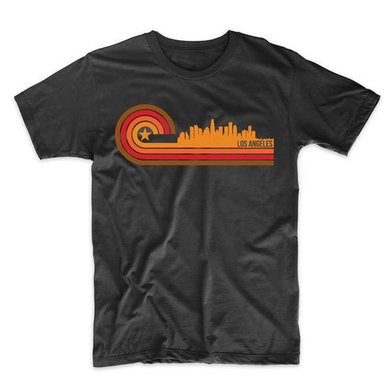 Men's Los Angeles Shirt - Retro Style Los Angeles California Skyline T-Shirt - Los Angeles CA Shirt