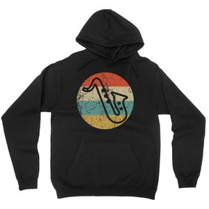 Saxophone Hoodie - Retro Music Hooded Sweatshirt - Sax Icon Hoodie