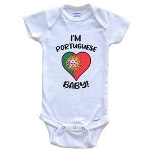 Ich bin Portugiese-Baby! Lustiger Portugal Flagge Herz Baby Bodysuit - Kurzarm oder Langarm