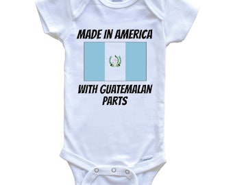 Hergestellt in Amerika mit guatemaltekischen Teilen Guatemala Flagge Lustiger Baby Body - niedlicher einteiliger Babybody