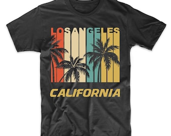 Retro Los Angeles California Palm Trees Vacation T-Shirt - Men's Los Angeles Shirt