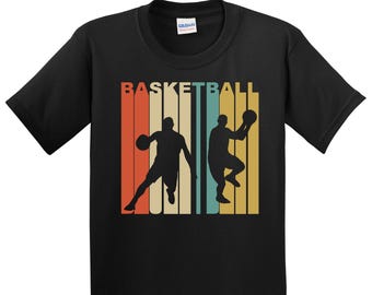 Kids Basketball Shirt - Retro Basketball Players Youth T-Shirt - Boys Basketball Gift