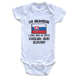 Ik ben tweetalig, ik kan huilen, zowel in het Engels als in het Slowaaks Grappige Slowaakse vlag romper - Slowakije eendelig