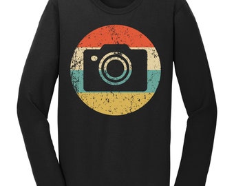 Photographer Shirt - Vintage Retro Camera Long Sleeve T-Shirt - Photography Icon Shirt