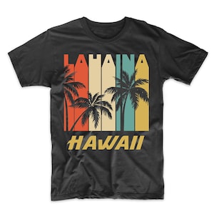 Retro Lahaina Hawaii Palm Trees Vacation T-Shirt - Men&#39;s Lahaina Shirt