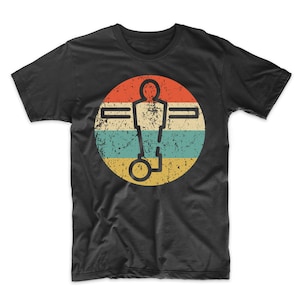 Foosball T-Shirt - Foosball Man Icon Retro 1970's Style Foosball Player Shirt