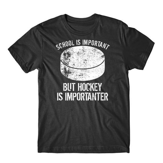 Funny Hockey Shirt - School Is Important But Hockey Is Importanter Back To School T-Shirt by Really Awesome Shirts
