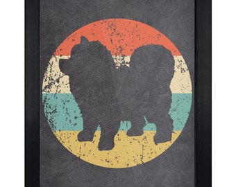 Chow Chow Art Print - Retro Chow Chow Dog Breed Icon Wall Art - 8"x10" Framed or Unframed
