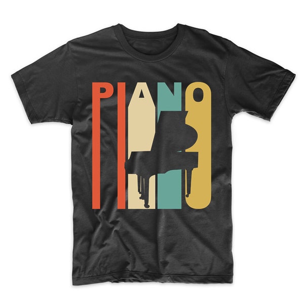 Retro Piano Shirt - Vintage 1970's Style Piano Pianist Musician T-Shirt by Really Awesome Shirts