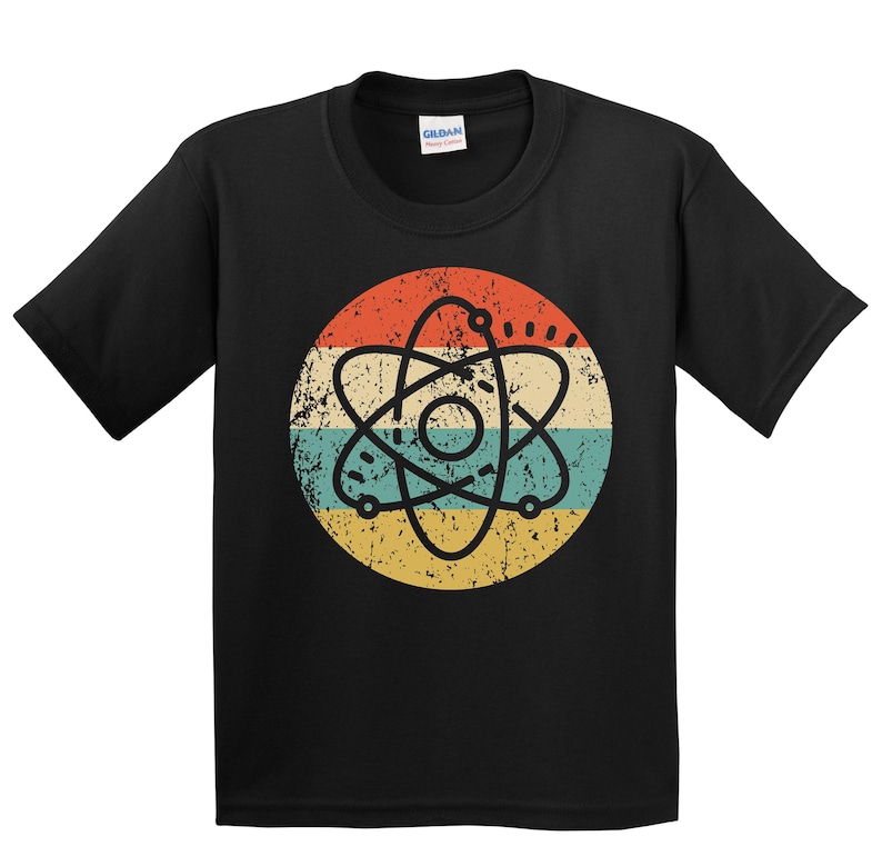 Kids Chemistry Shirt - Retro Science T-Shirt - Atom Icon Youth Shirt image 1