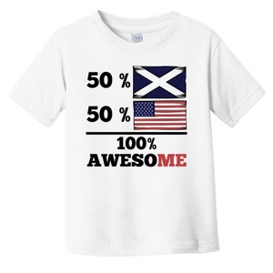 50 Percent Scottish 50 Percent American 100% Awesome Funny Baby T-Shirt - Scotland Flag Scottish American Infant / Toddler Shirt