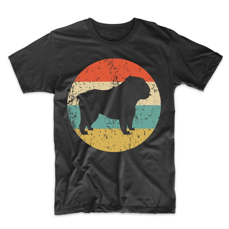 English Bulldog Shirt Retro English Bulldog Men's Etsy