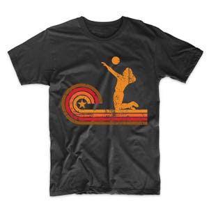 Men&#39;s Volleyball Shirt - Retro Style Volleyball Player Silhouette Sports T-Shirt by Really Awesome Shirts