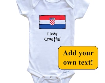 Body de bebé personalizado con texto y bandera de Croacia - Body de bebé con la bandera de Croacia