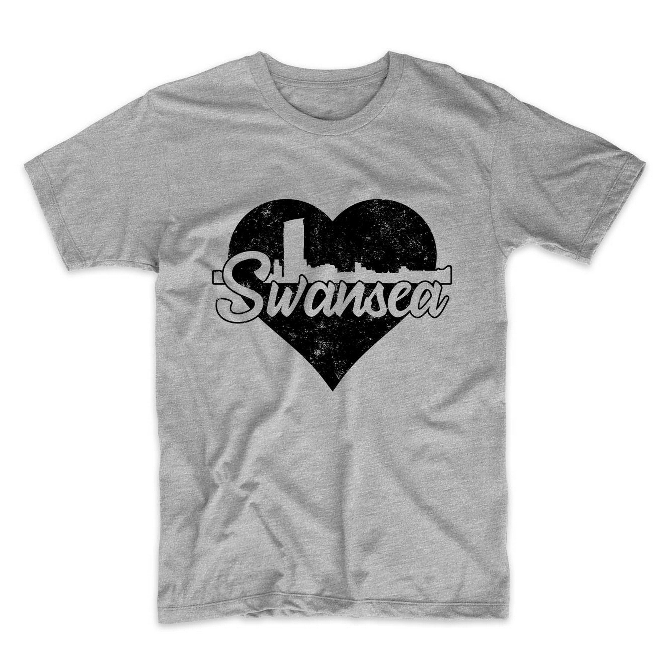Men's Swansea Shirt Retro Swansea Wales Skyline Heart - Etsy