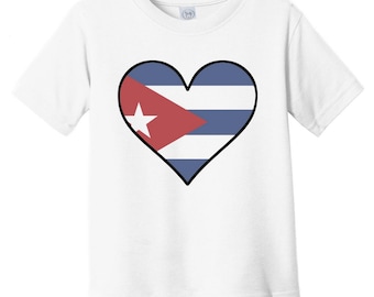 Cuban Flag Baby T-Shirt - Cute Cuban Flag Heart - Cuba Infant / Toddler Shirt