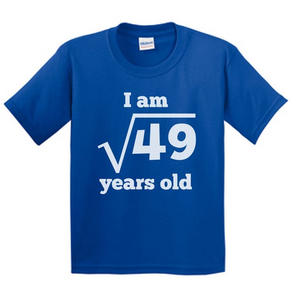 Square Root Of 49: 7th Birthday 7 Years Old T-Shirt Square Root Of 49: 7th Birthday 7 Years Old T-Shirt