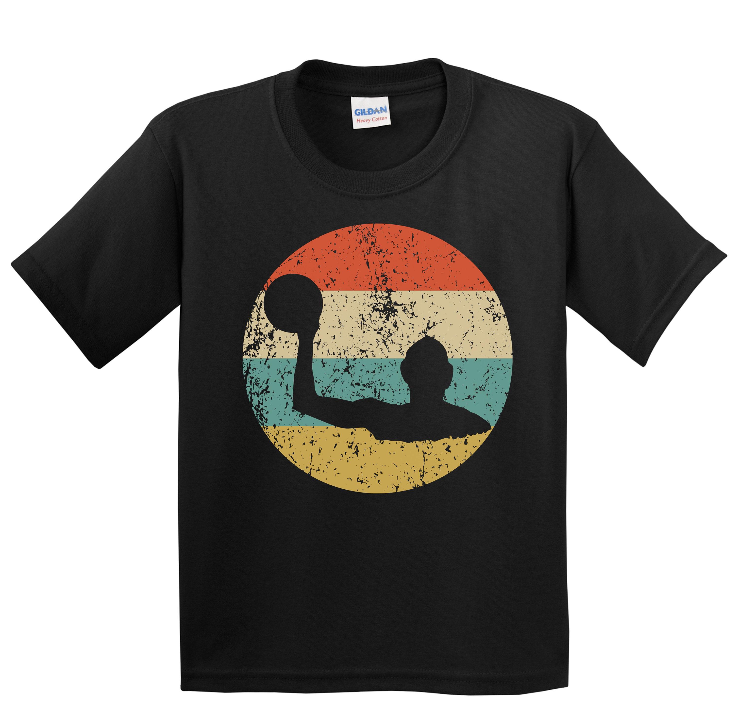 Kids Water Polo Shirt - Retro Water Polo Player Icon Youth T-Shirt - Boys Water Polo Shirt